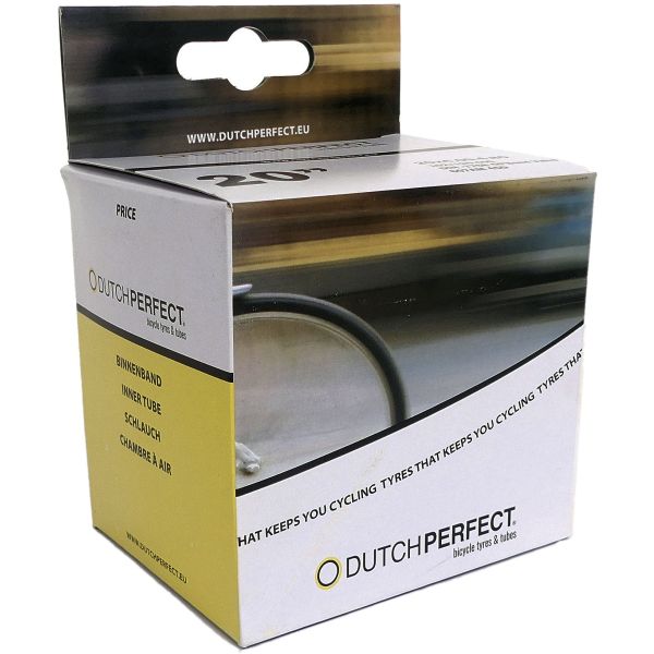 Dutchperfect - Binnenband dutch perfect fatbike 20 x 4.00" /40-540 mm av gebogen 45° - zwart