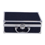 Casuelle aluminium make-up koffer donkerblauw glitter