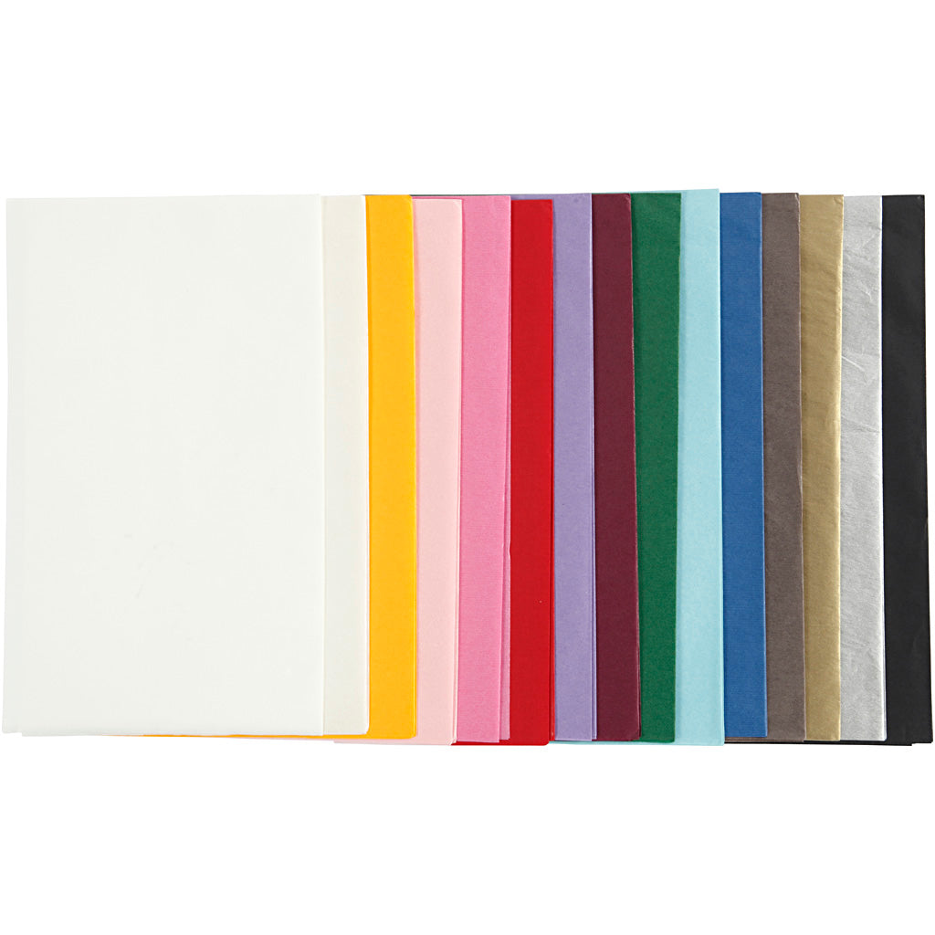 Creativ company tissuepapier, vel 50x70 cm, 17 gr, diverse kleuren, 15x2 vel, 30 vel 1 doos
