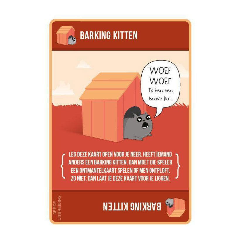 - Exploding Kittens - Uitbreidingset Barking Kittens - Kaartspel