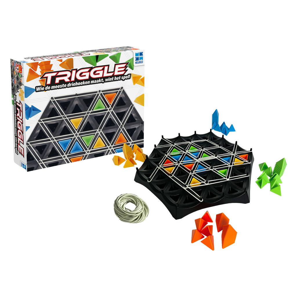 Megableu triggle - strategisch bordspel - vorm driehoeken met elastieken - vanaf 7 jaar - gezelschapsspel voor familie vrienden