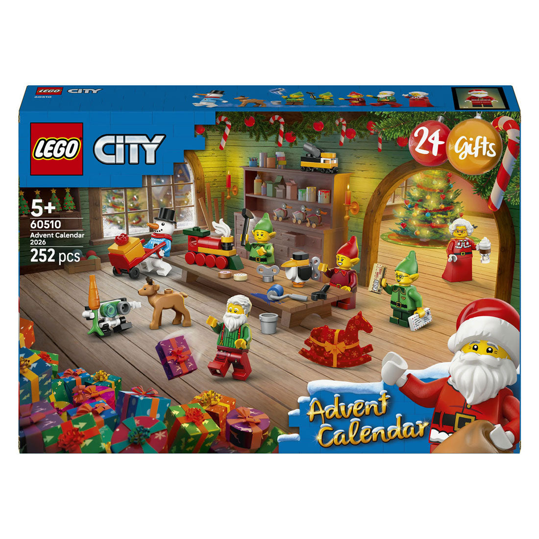 LEGO - city adventskalender 2026 werkplaats van de kerstman speelgoed voor kinderen - 60510