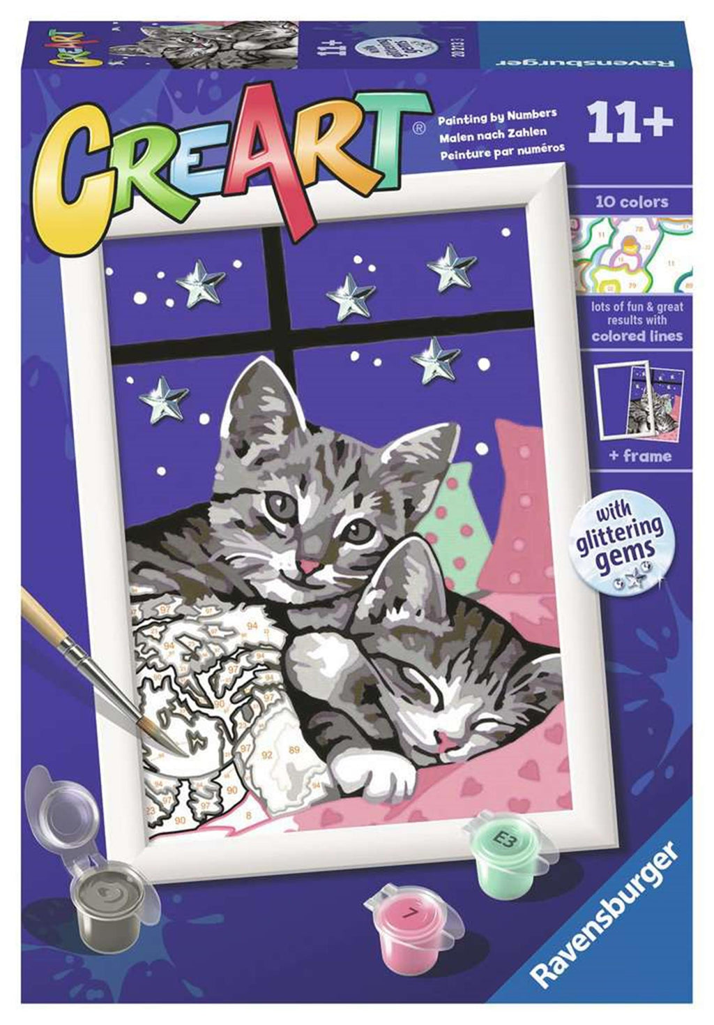 Ravensburger - creart sleepy kitties - schilderen op nummer voor kinderen