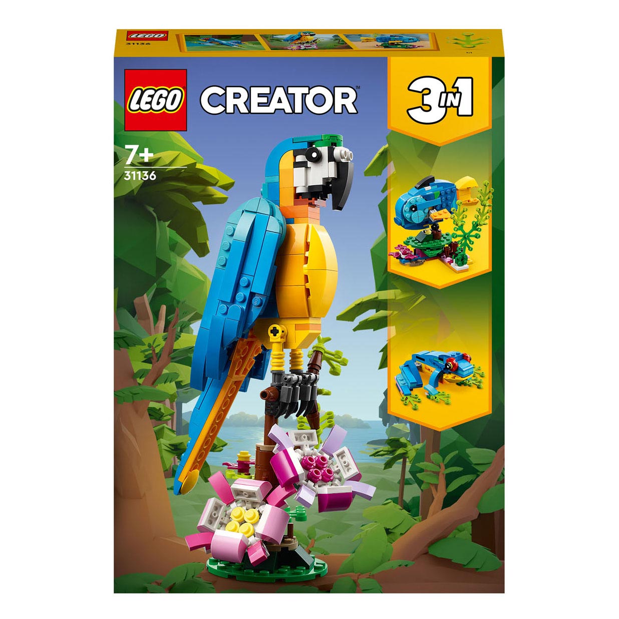 Lego creator 3-in-1 - exotische papegaai constructiespeelgoed (31136)