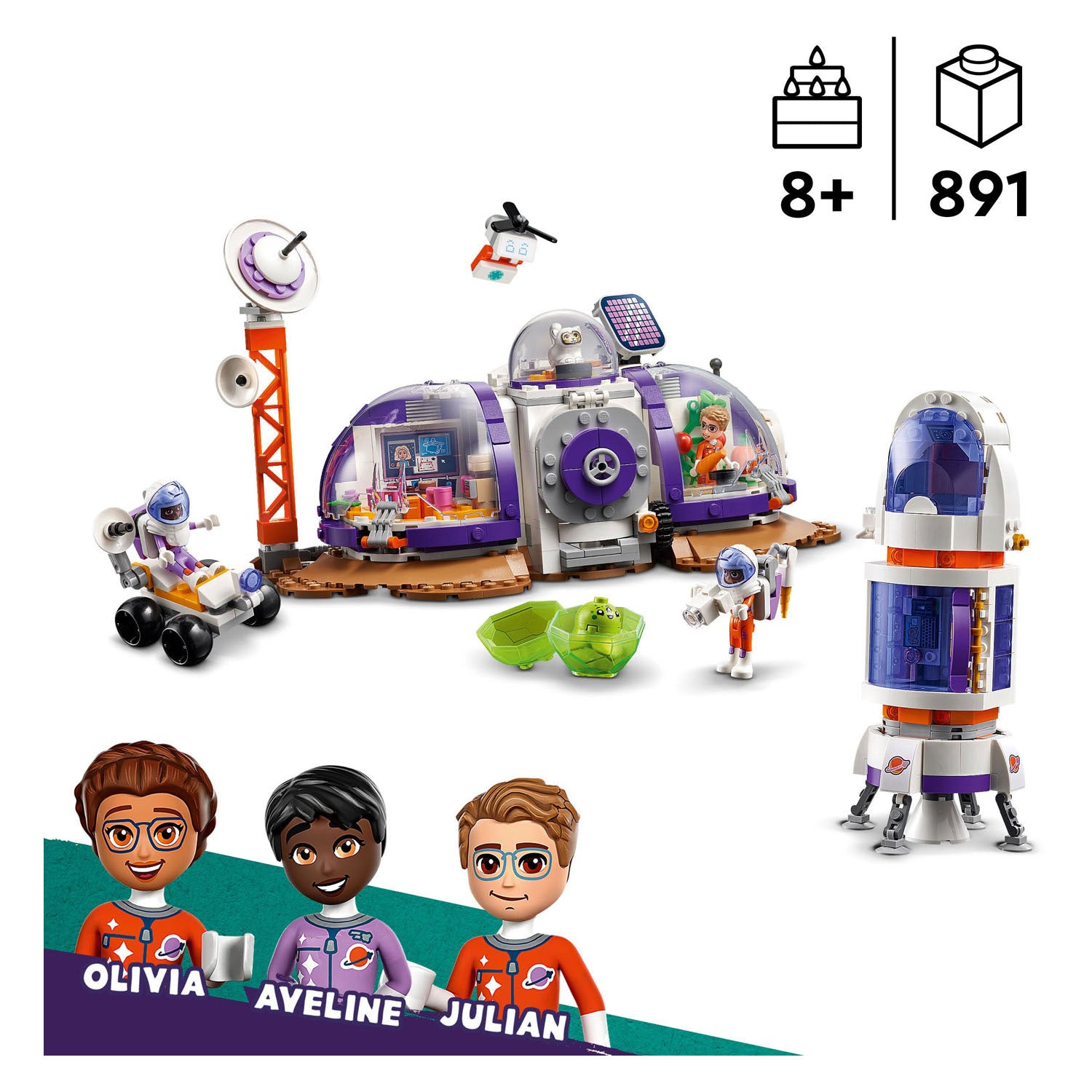 Lego friends - ruimtebasis op mars en raket constructiespeelgoed (42605)