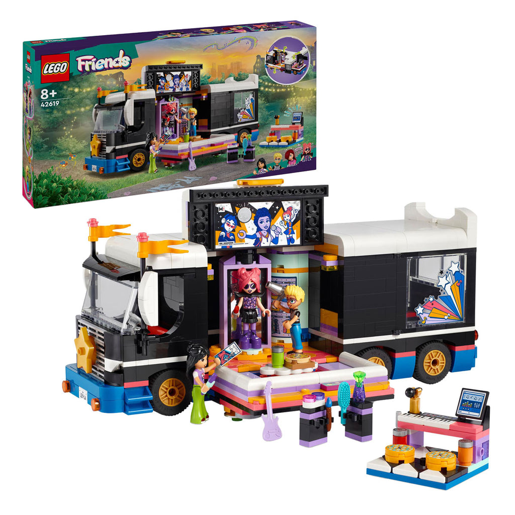 Lego friends - toerbus van popster constructiespeelgoed (42619)