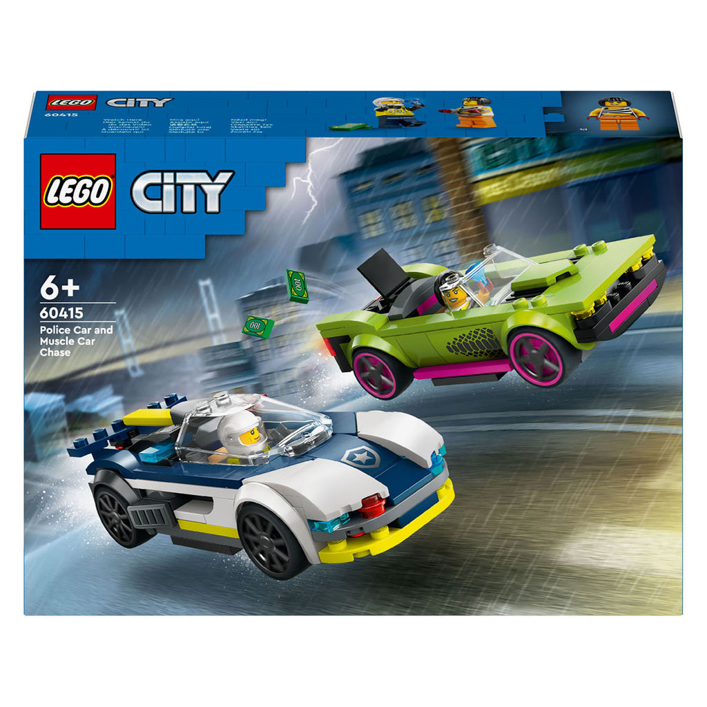 Lego city 60415 politiewagen en snelle autoachtervolging