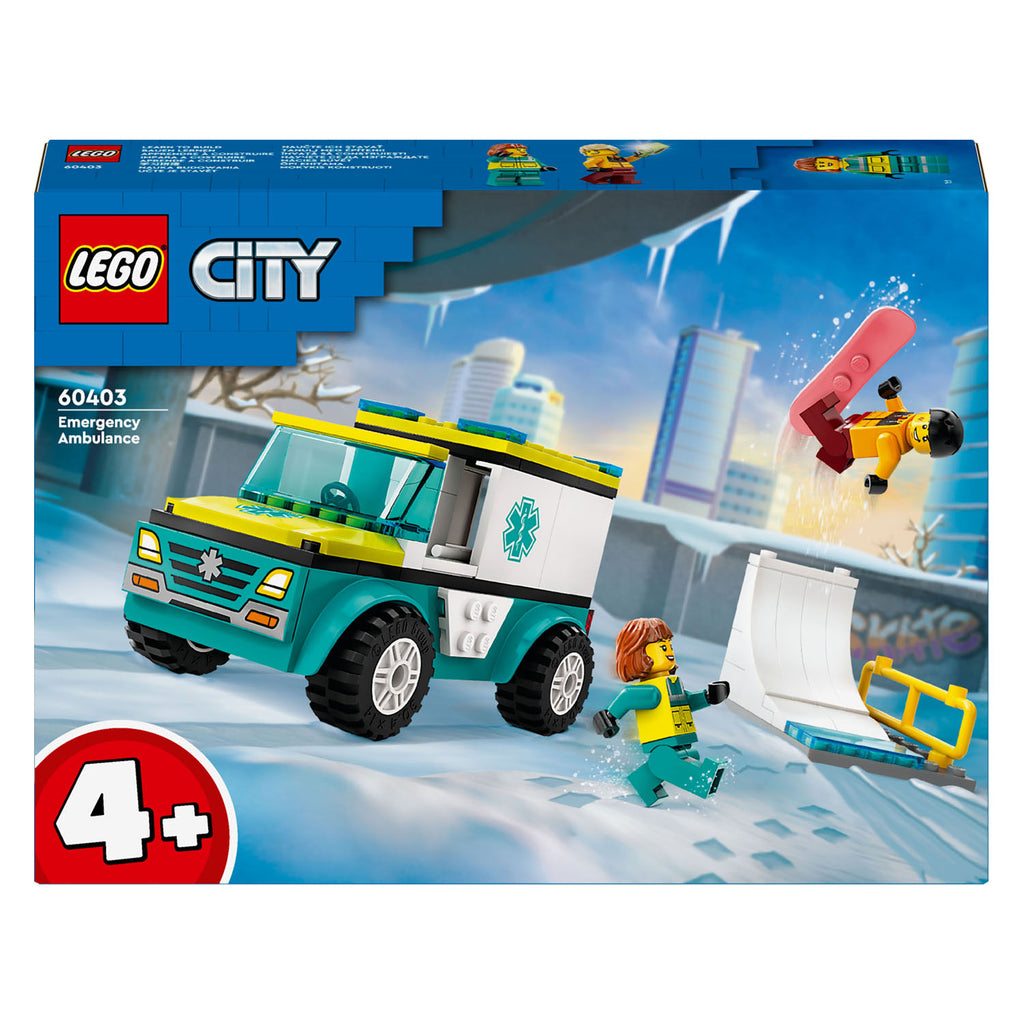 Lego - city 60403 ambulance en snowboarder