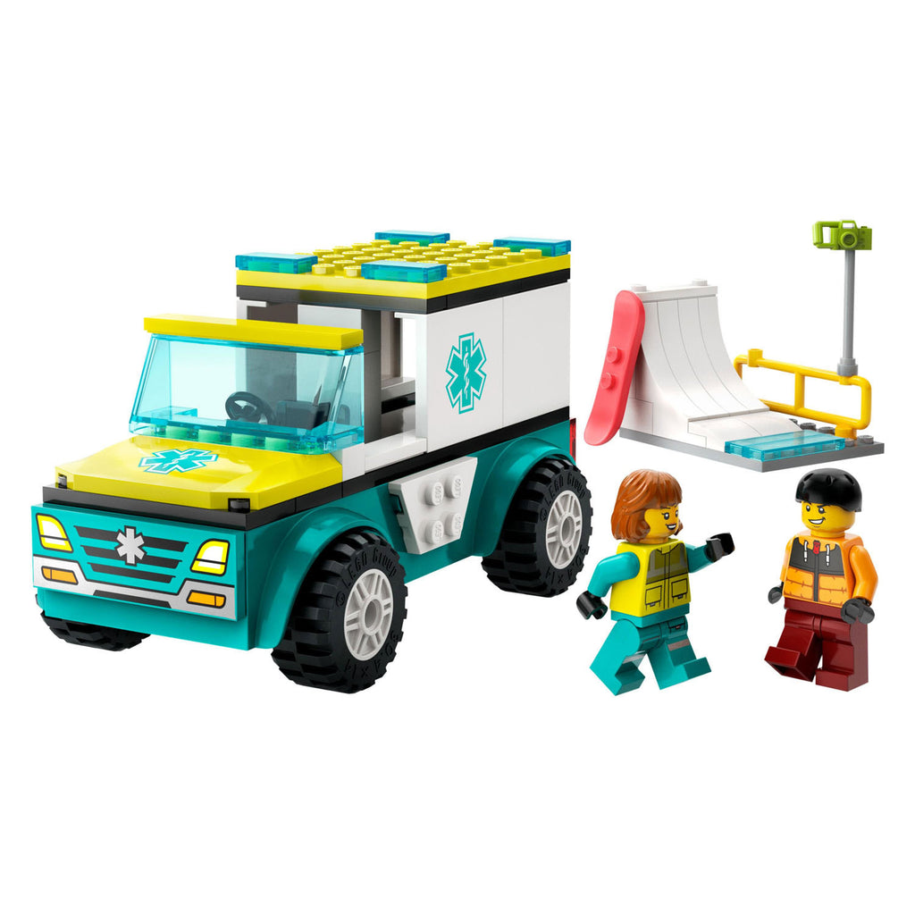 Lego - city 60403 ambulance en snowboarder