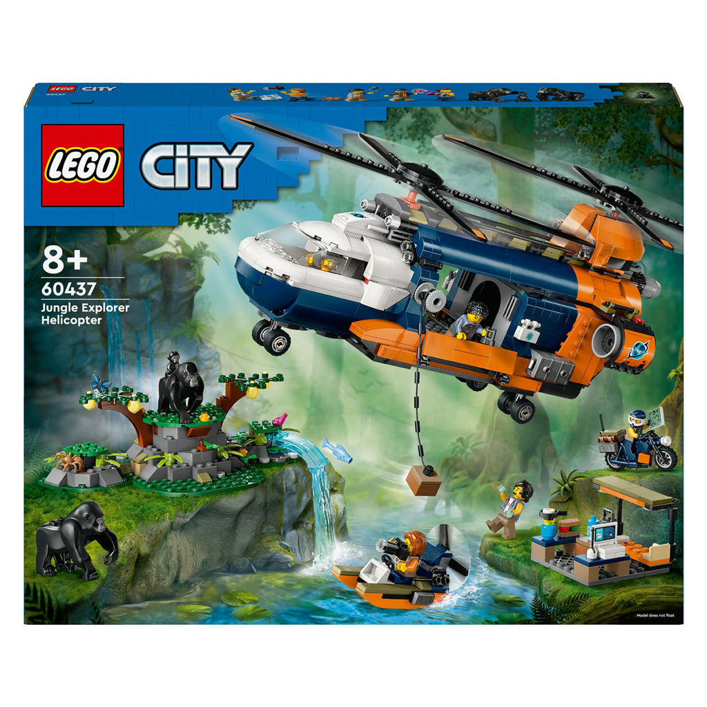 Lego 60437 city exploration jungleonderzoekers helikopter bij de basis
