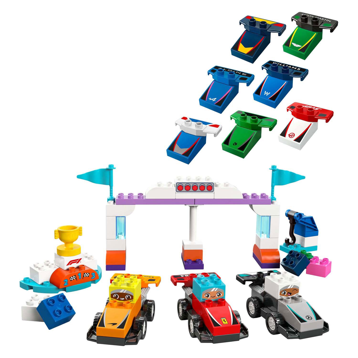 LEGO - duplo town 10445 f1 team racewagens en coureurs