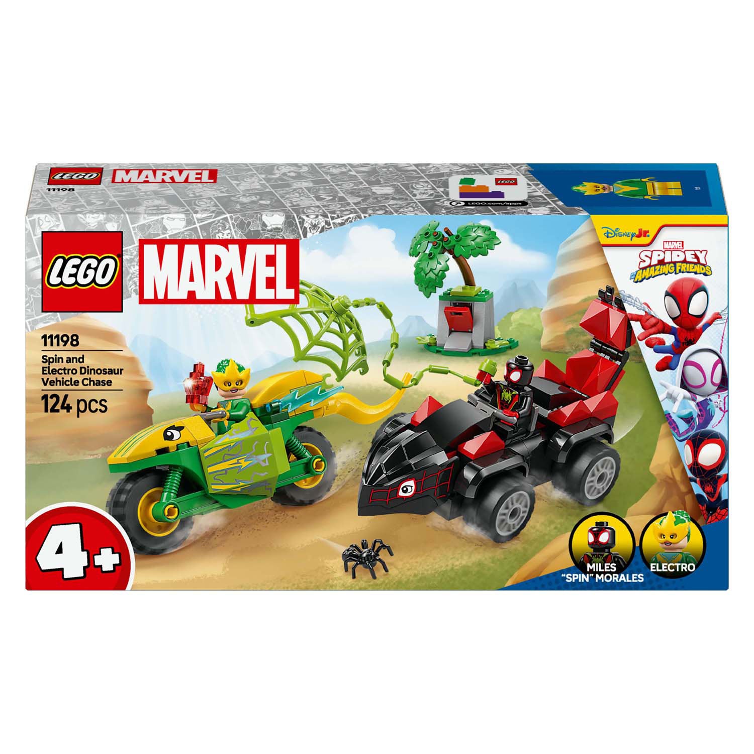 LEGO - spidey 11198 spin en electro achtervolging met dinosaurusvoertuigen