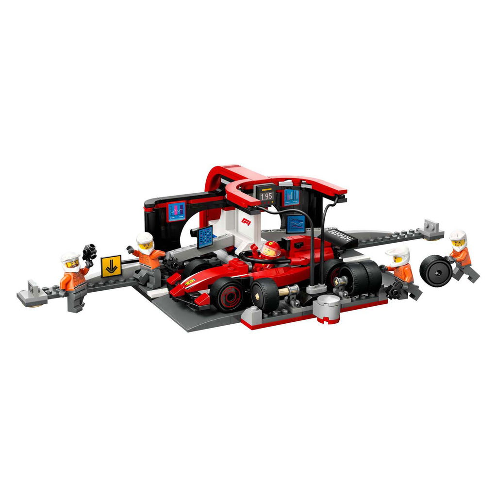 LEGO - city f1 pitstop en pitcrew met ferrari auto - 60443