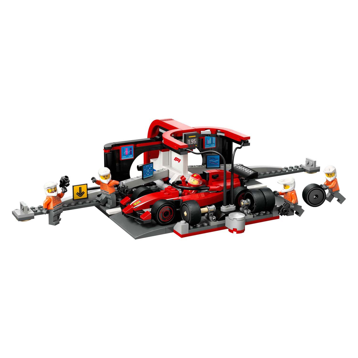 LEGO - city f1 pitstop en pitcrew met ferrari auto - 60443