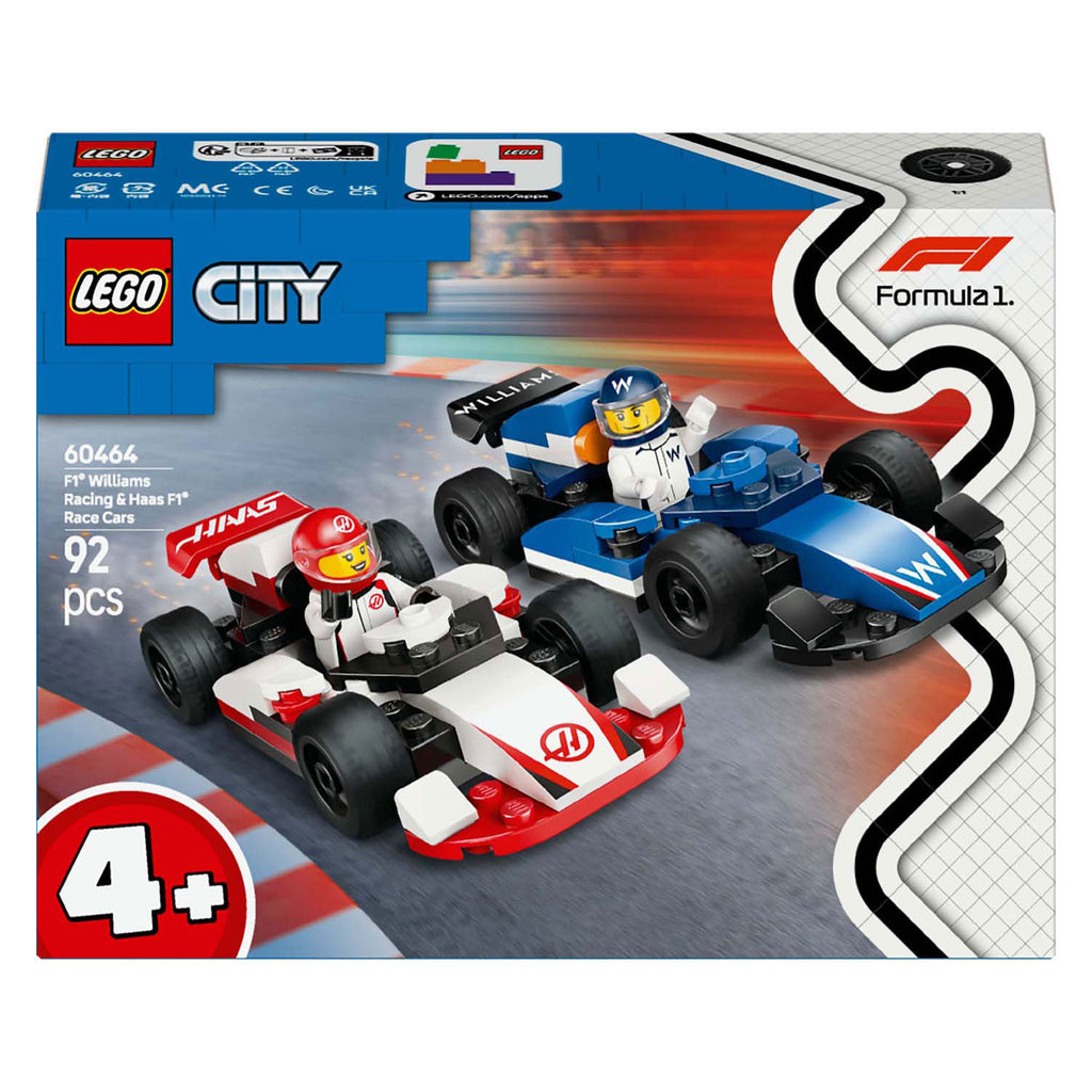 Lego city 60464 f1 williams racing en haas f1 racewagens