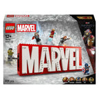 Lego marvel: marvel logo en minifiguren bouwbare decoratie en speelgoed voor kinderen 76313