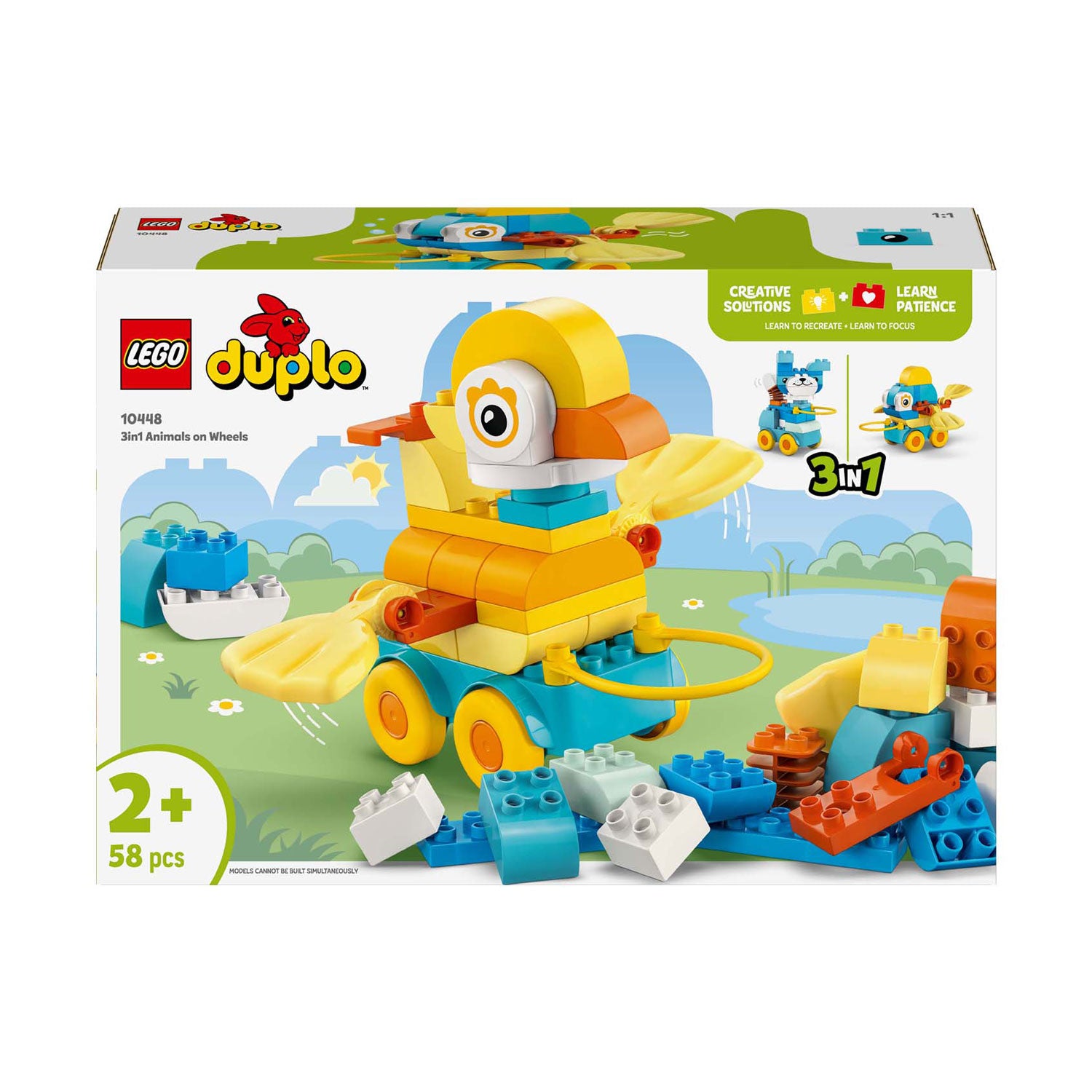LEGO - duplo 3-in-1 dieren op wielen educatief speelgoed voor peuters 10448