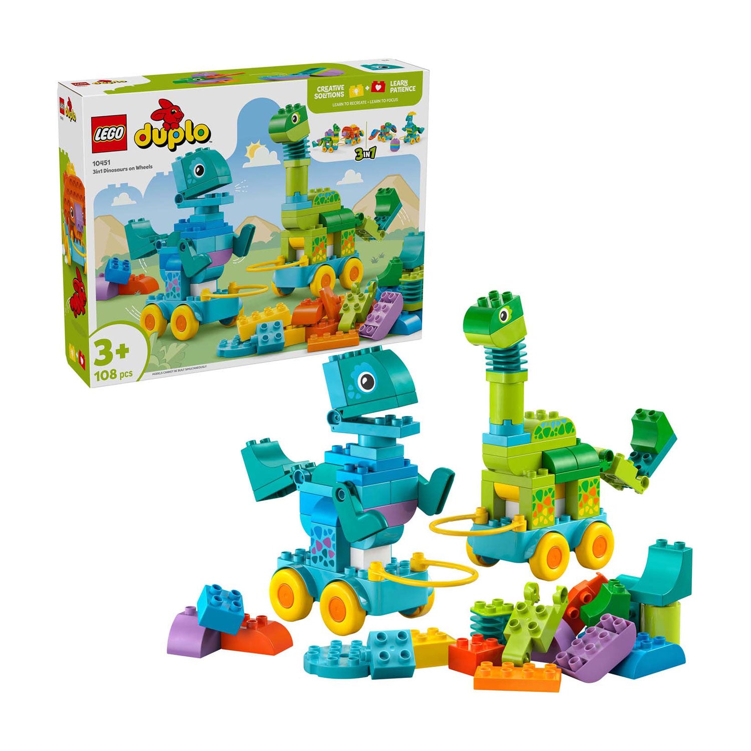 LEGO - ® duplo® stad 3-in-1 dinosaurussen op wielen - 10451