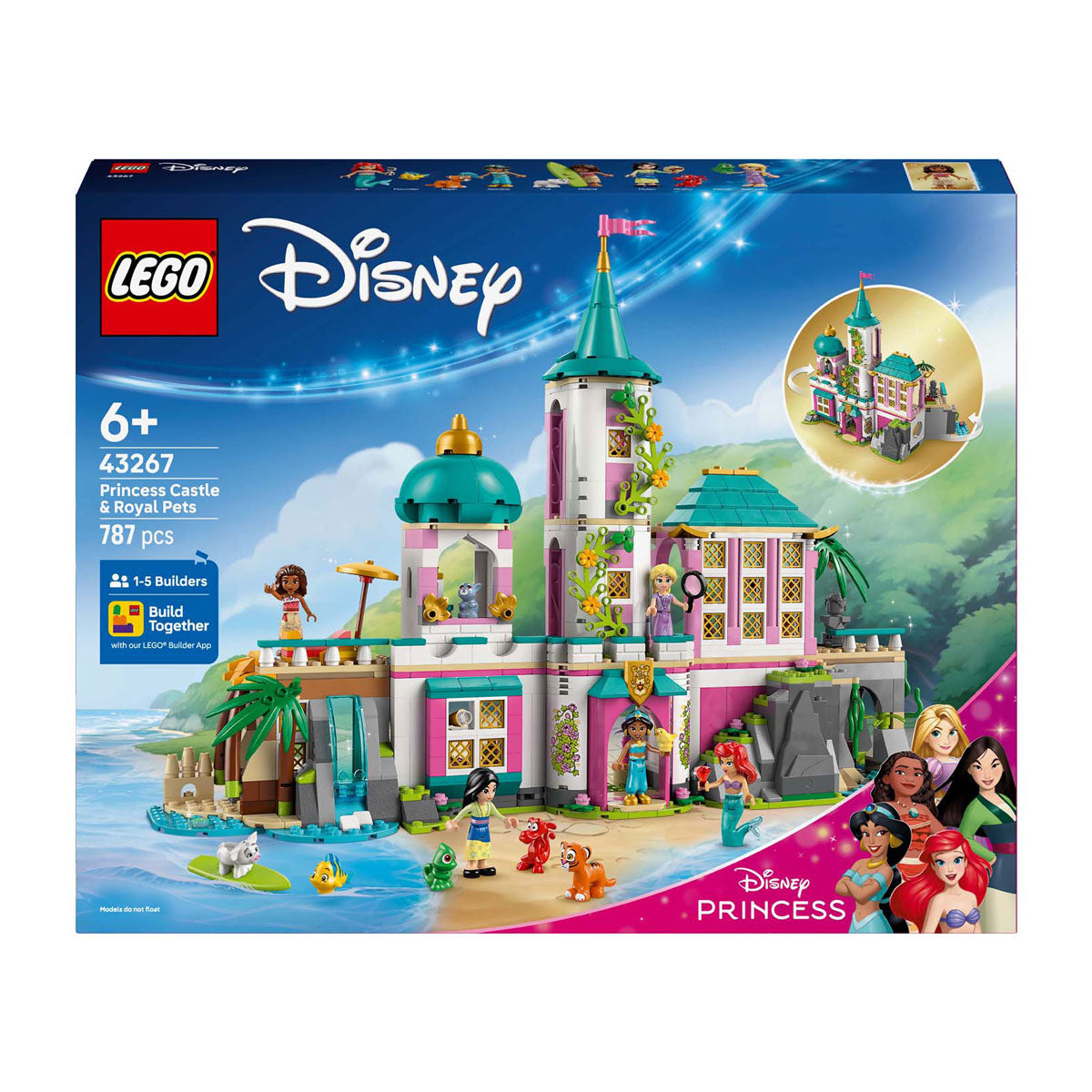 LEGO - disney 43267 prinsessenkasteel en koninklijke huisdieren