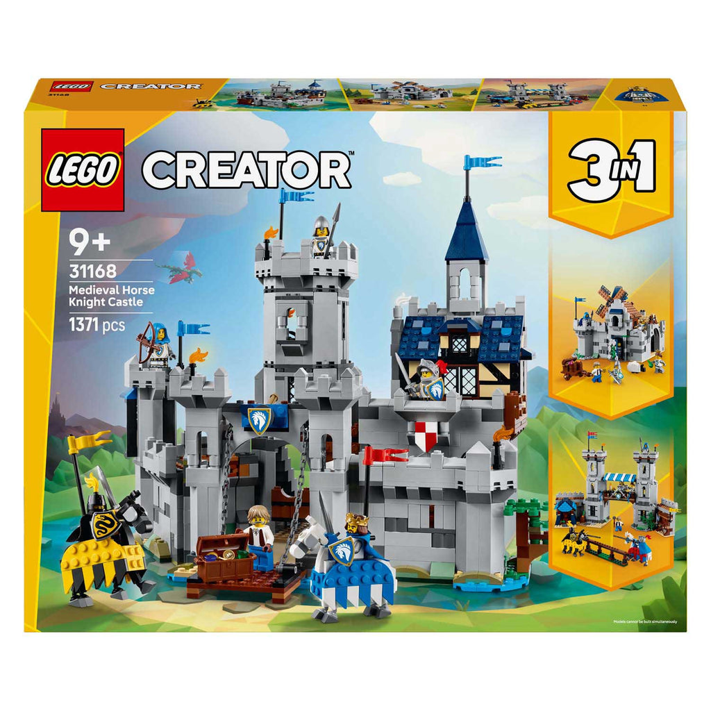 Lego creator 3in1 middeleeuws kasteel met ridders te paard bouwpakket voor kinderen 31168