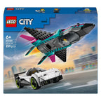Lego city jet vs. car6 constructiespeelgoed