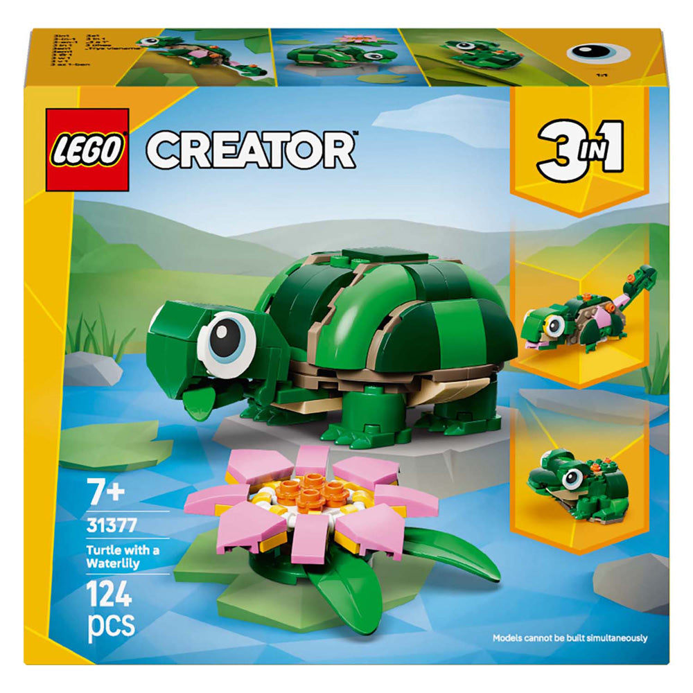 LEGO - ® creator 3in1 schildpad met waterlelie - speelgoedmodel - bouw om tot kameleon of kikker - 31377