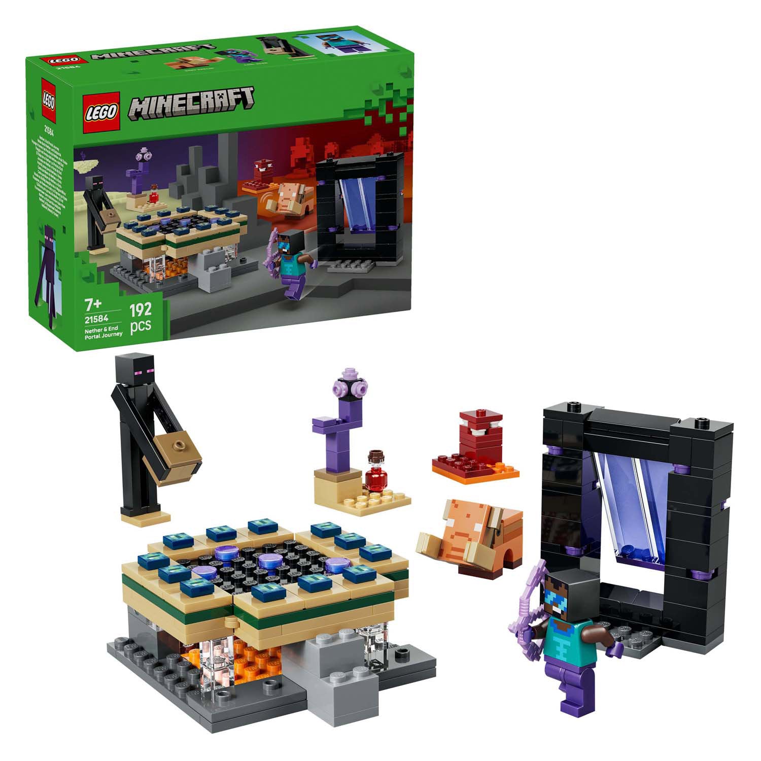Lego minecraft - reis naar de nether en het end-portaal constructiespeelgoed (21584)
