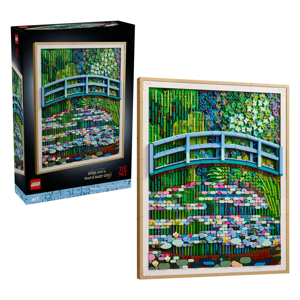 LEGO - art 31220 brug over een vijver met waterlelies