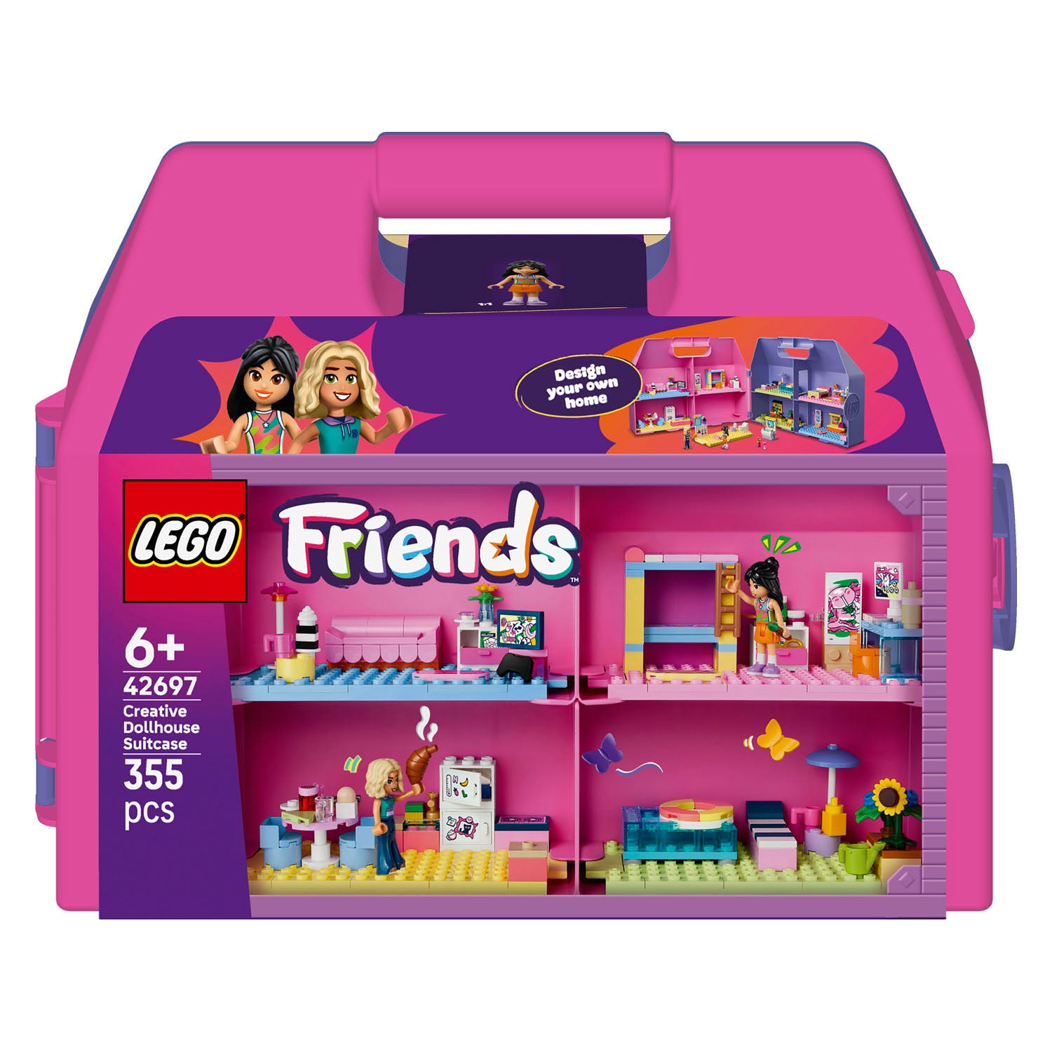 Lego friends creatieve poppenhuiskoffer poppenhuis met poppetjes speelgoed voor kinderen 42697