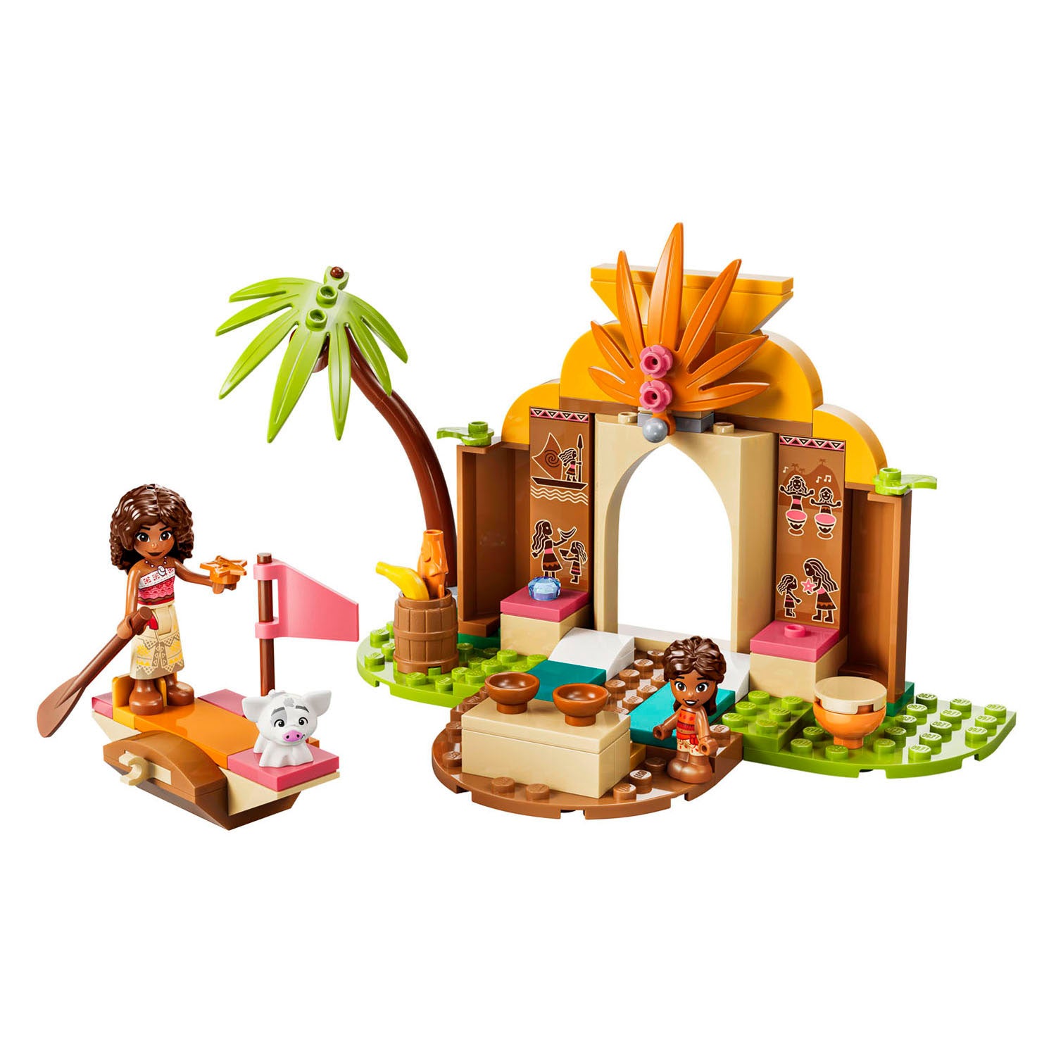 LEGO - ǀ disney vaiana dorpshuis en boot bouwbaar speelgoed voor kinderen met dieren figuur 43282