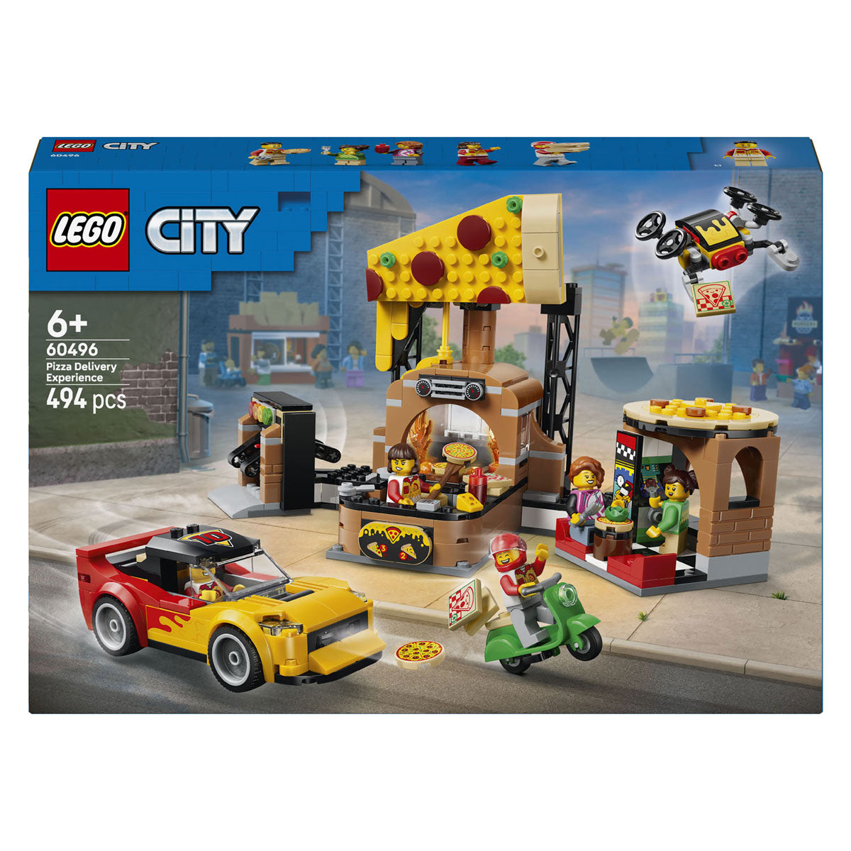 LEGO - city pizzacentrale met voertuigen pizza speelgoed voor kinderen 60496