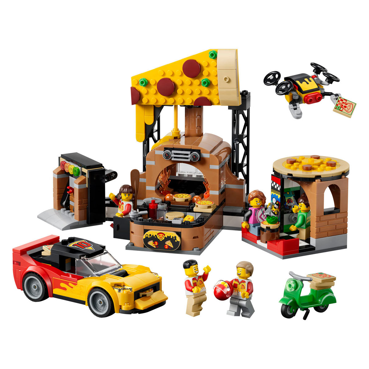 LEGO - city 60496 pizzacentrale met voertuigen
