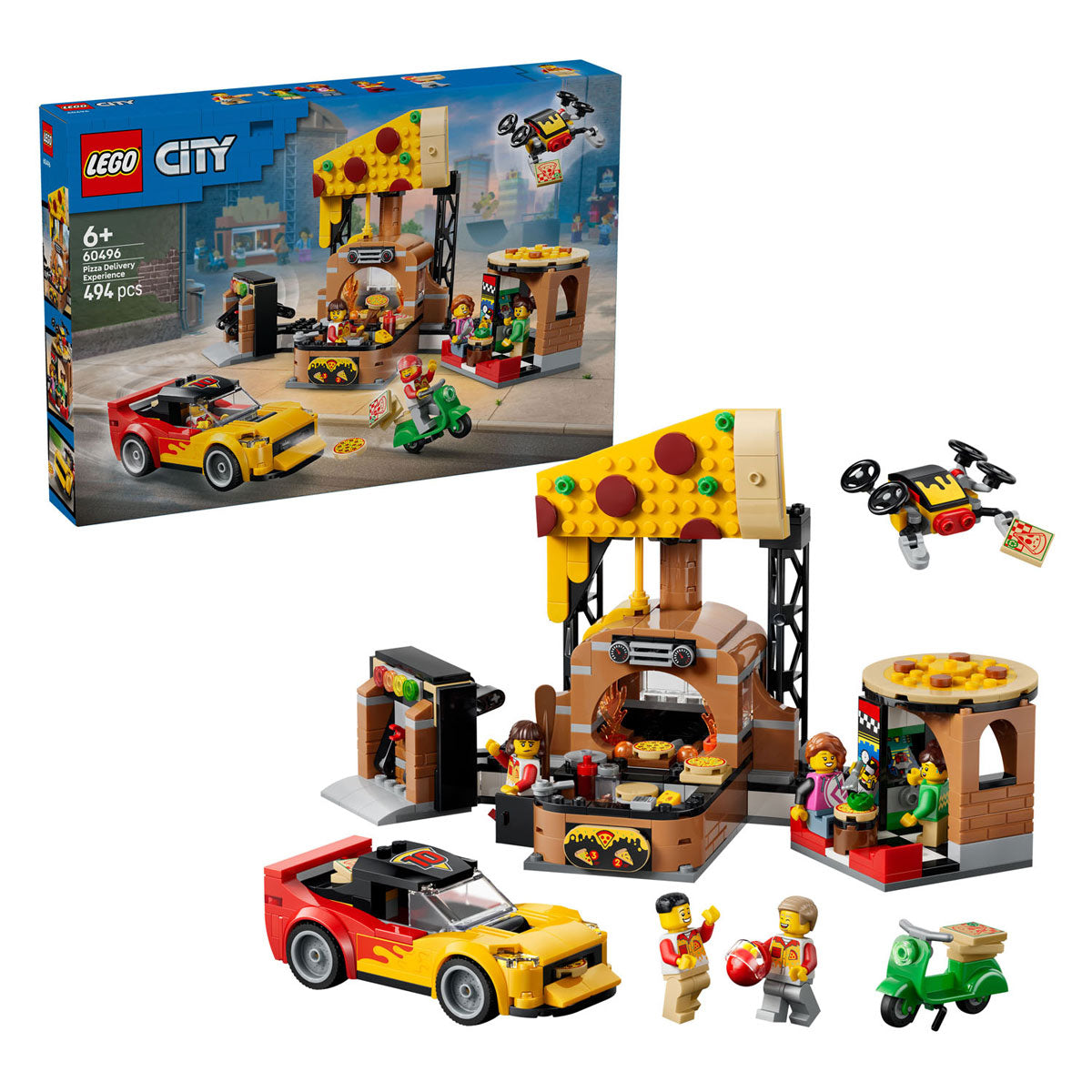 LEGO - city 60496 pizzacentrale met voertuigen