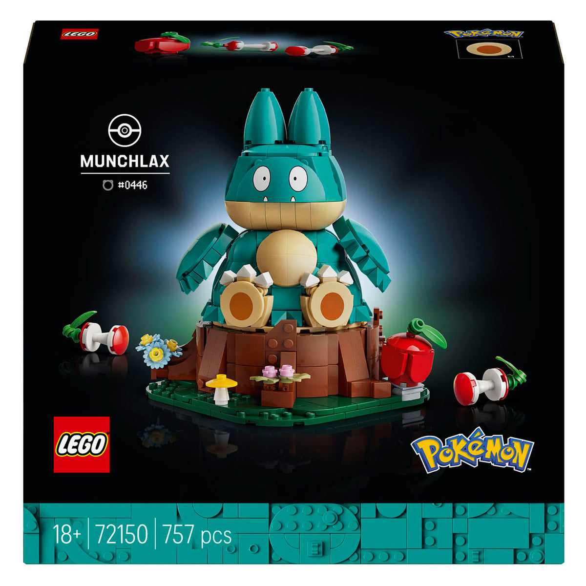 Lego pokémon munchlax figuur bouwpakket voor volwassenen en woondecoratie 72150