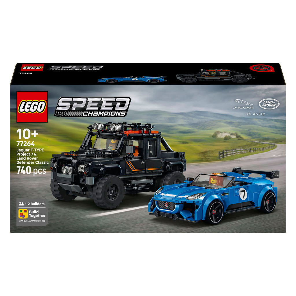 LEGO - speed champions jaguar project 7 en land rover defender auto bouwpakket voor kinderen 77264
