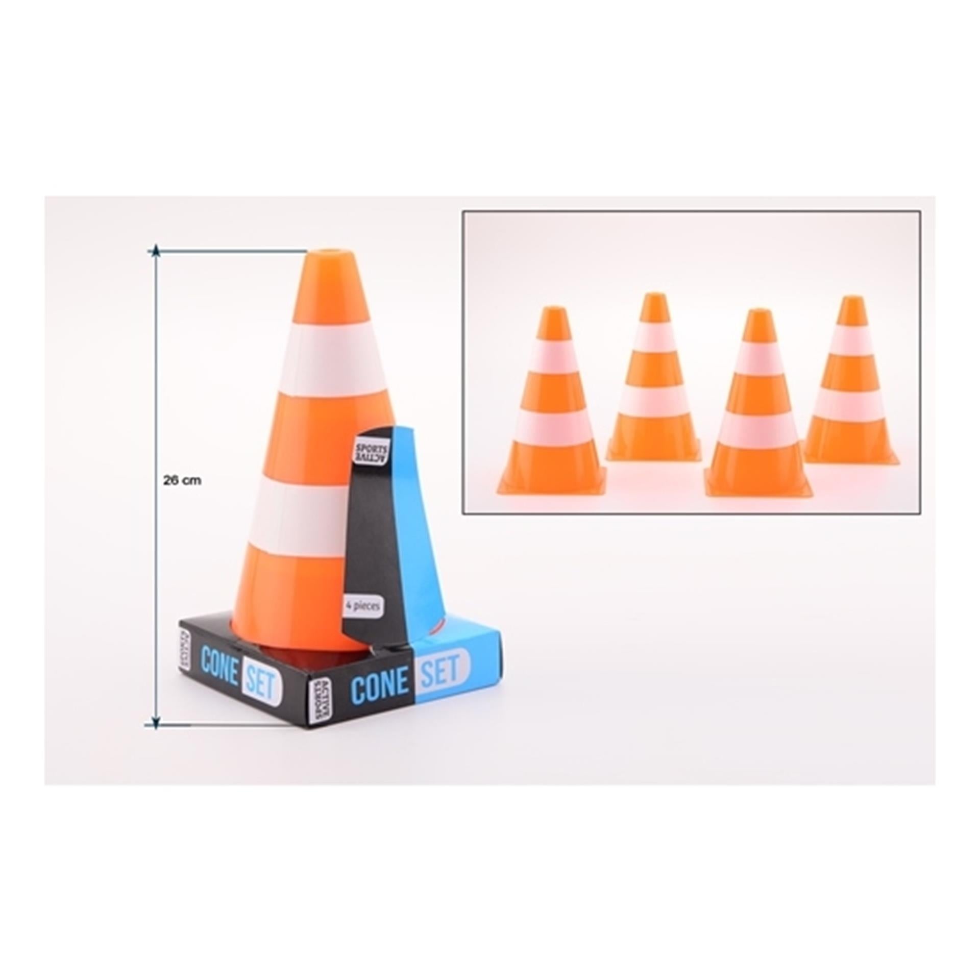 Johntoy - Johntoy oranje witte pylonnen 4 stuks