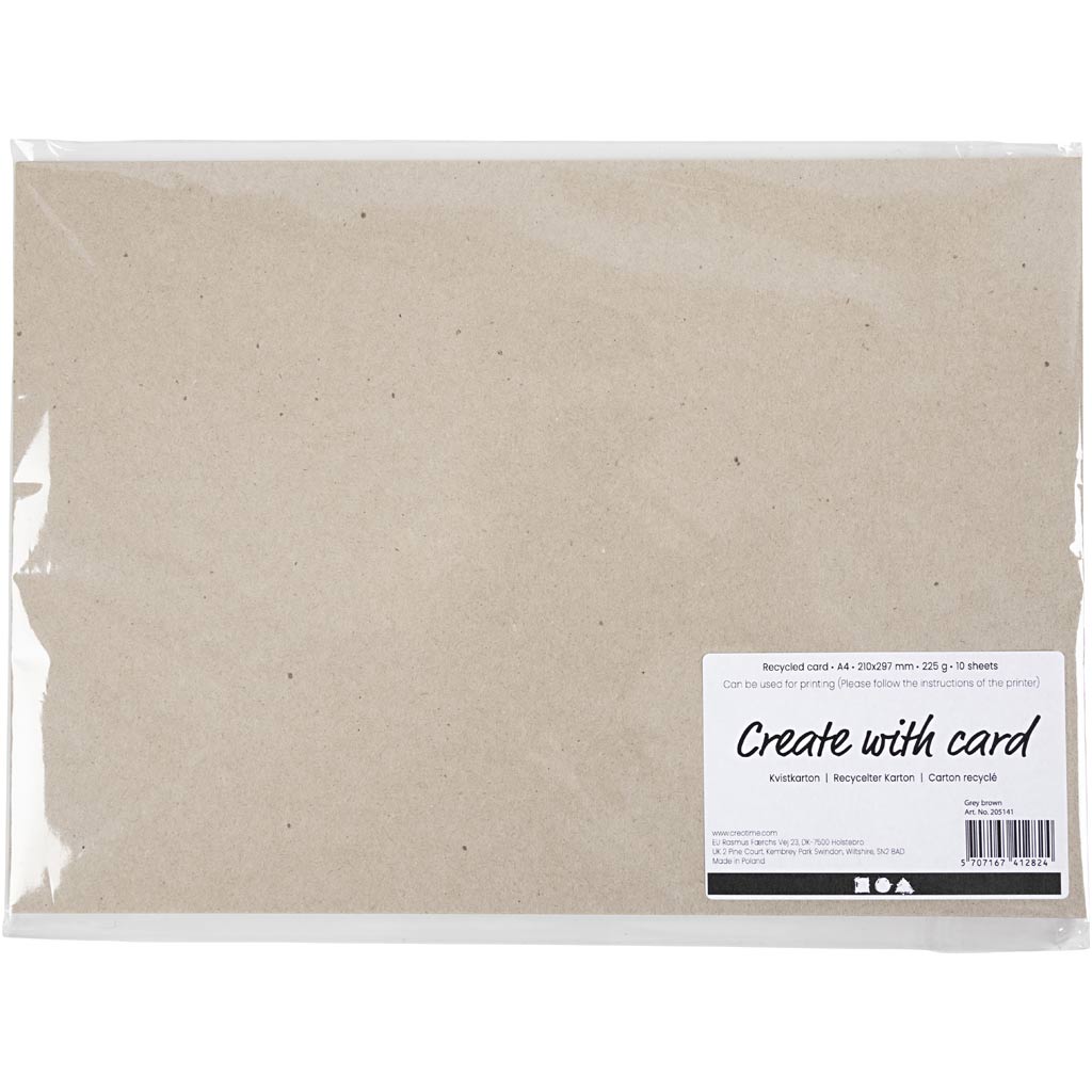 Creativ Company - Creativ Company Https://www.cchobby.nl/gerecycled-karton-a4-vel-210x297-mm-225-gr-grijs-bruin-10-vel-1-doos
