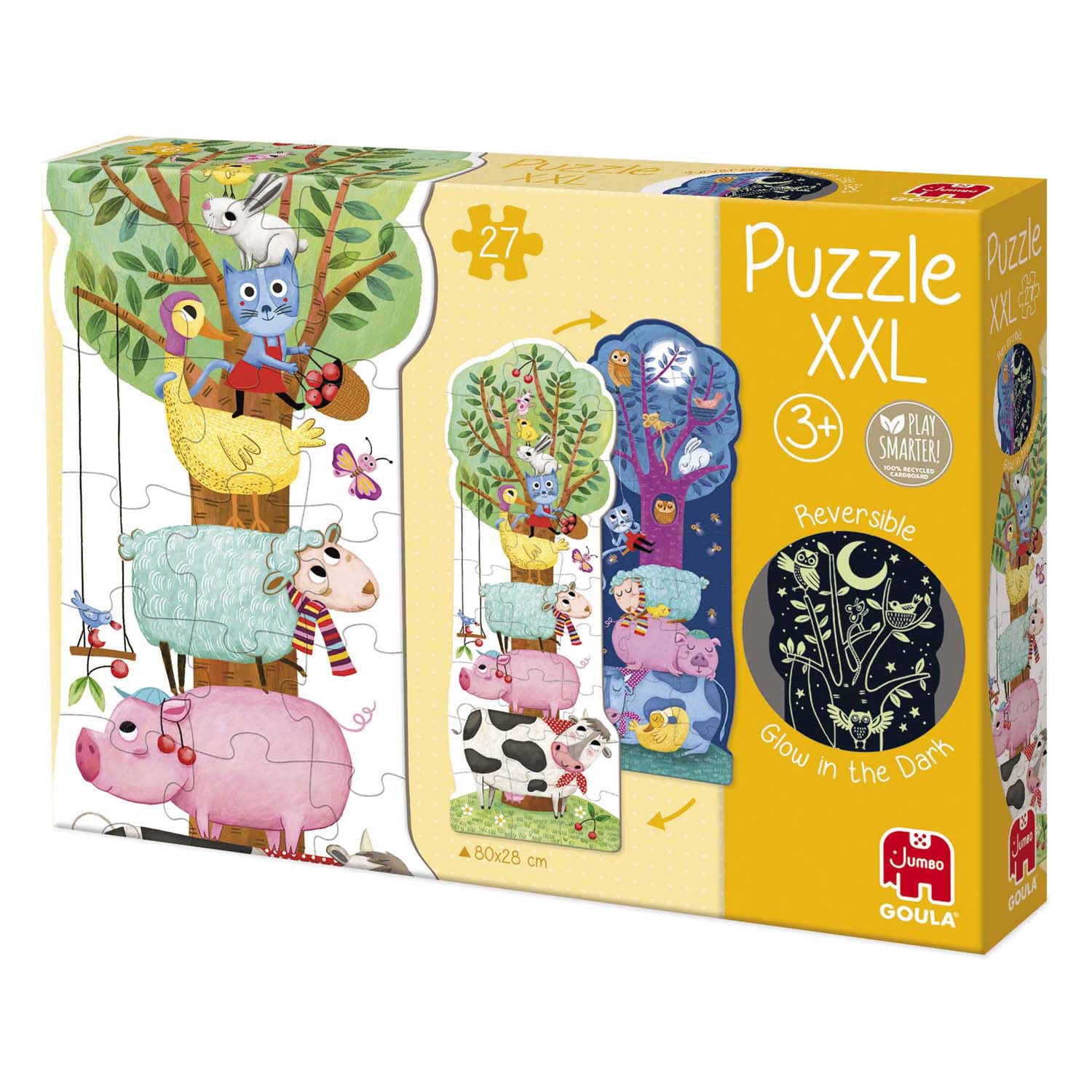Goula jumbo omkeerbare puzzel xxl boerderij dag en nacht, 27st.