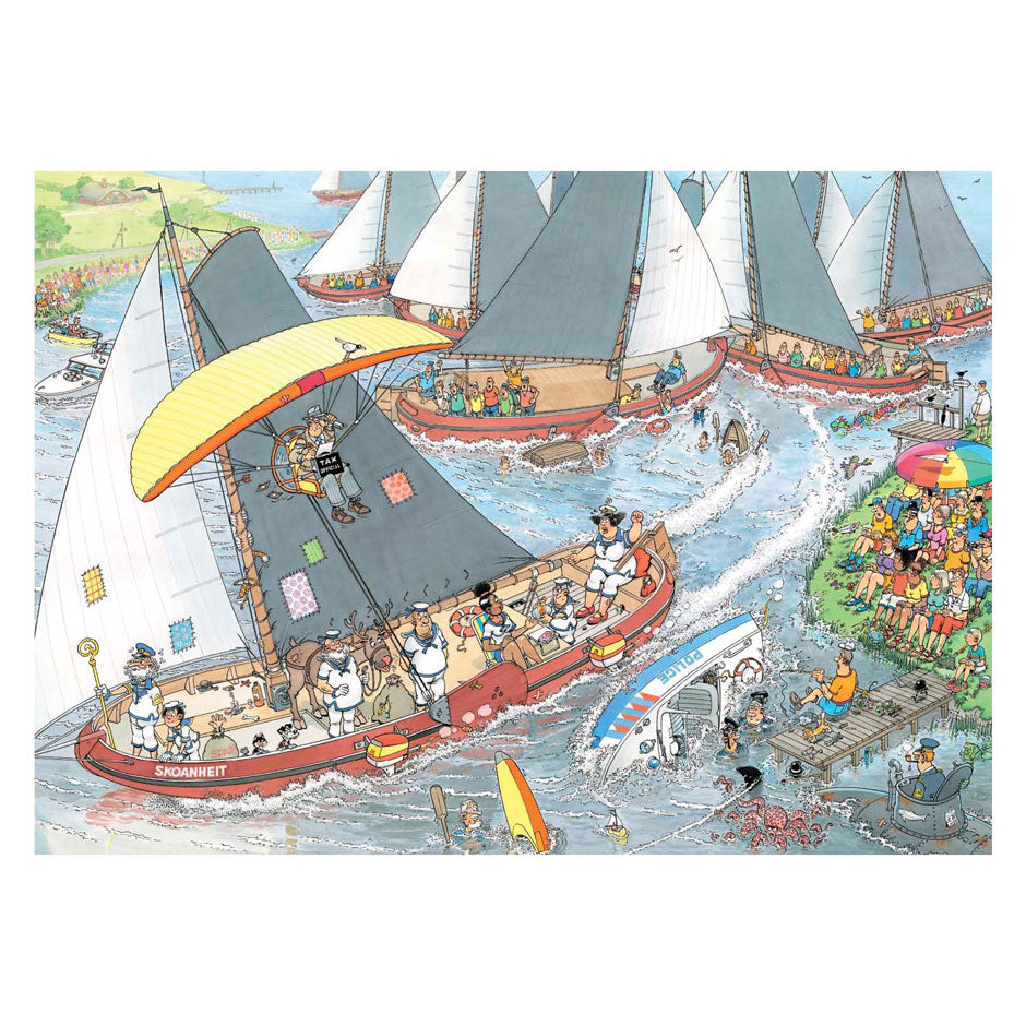 Jumbo - Jan van haasteren legpuzzel - de kaasmarkt & skutsjesilen - 2x1000st.