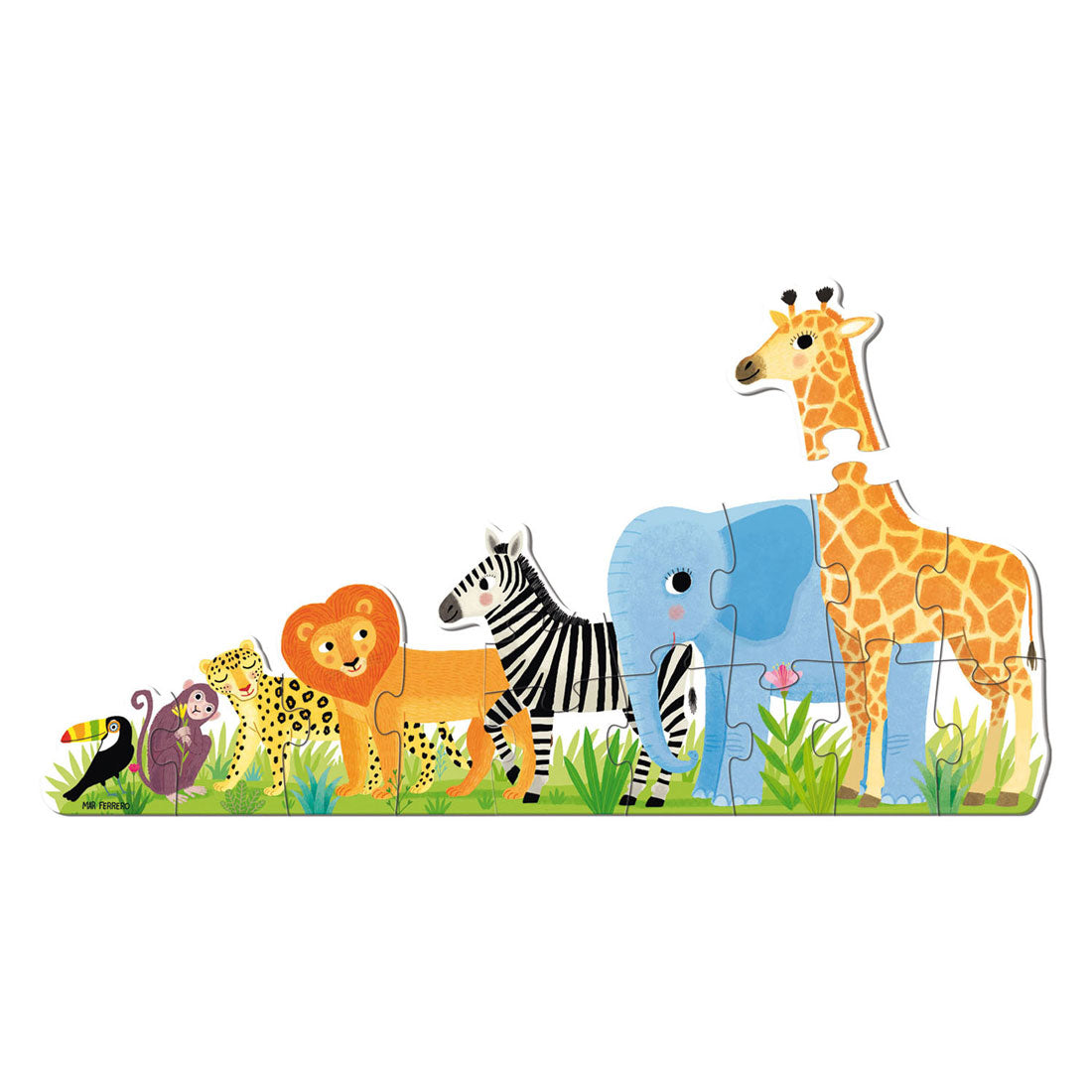 Goula - Goula puzzel xxl jungle van klein tot groot - 16 stuks