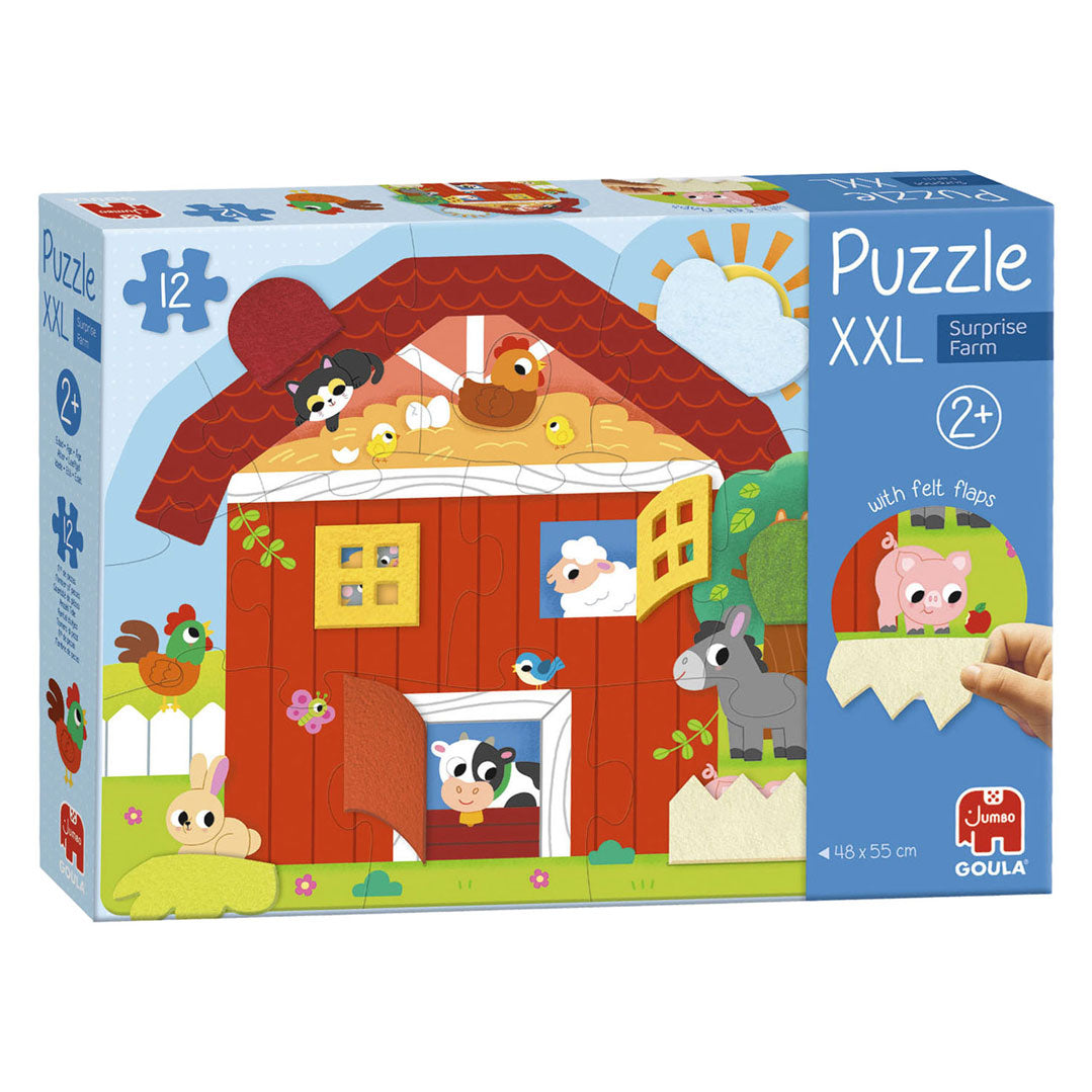 Jumbo - goula puzzel xxl surprise farm - 12 stuks
