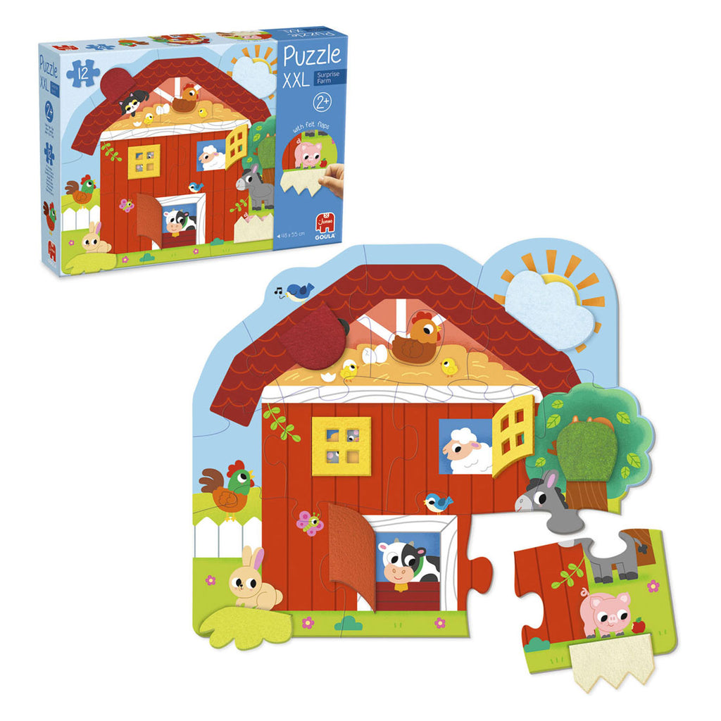Jumbo - goula puzzel xxl surprise farm - 12 stuks