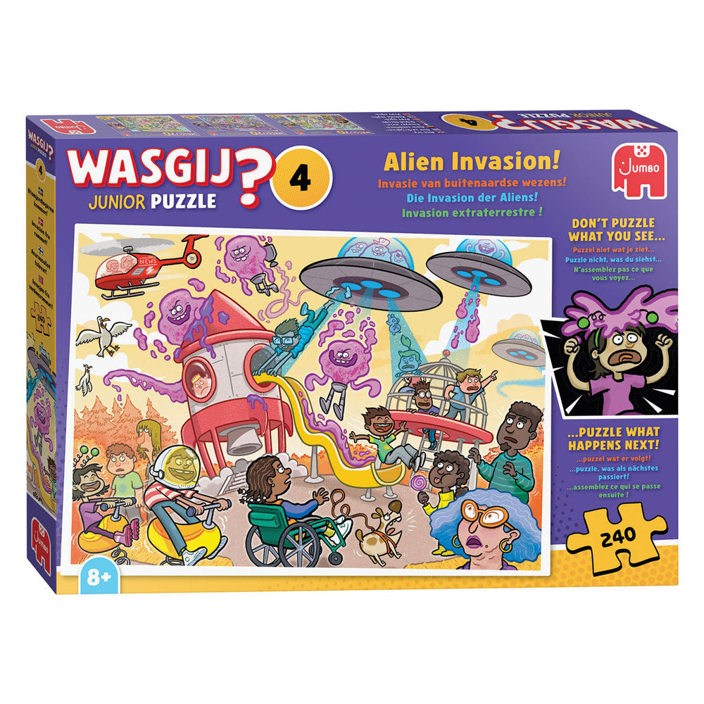 Jumbo - Wasgij junior 4 legpuzzel - alien invasie! - 240st.