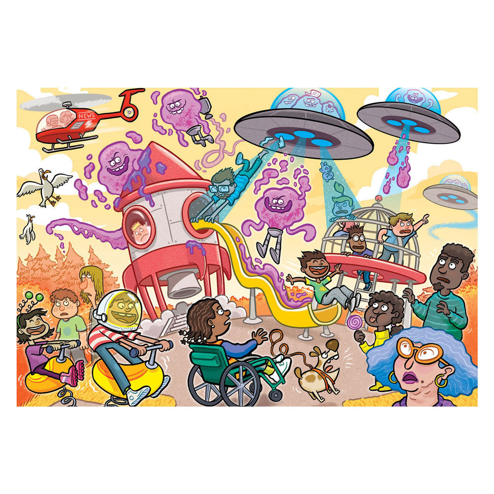 Jumbo - Wasgij junior 4 legpuzzel - alien invasie! - 240st.