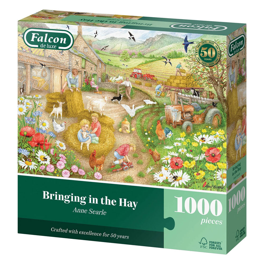 Falcon - puzzel - bringing in the hay 1000 stukjes - educatief speelgoed.