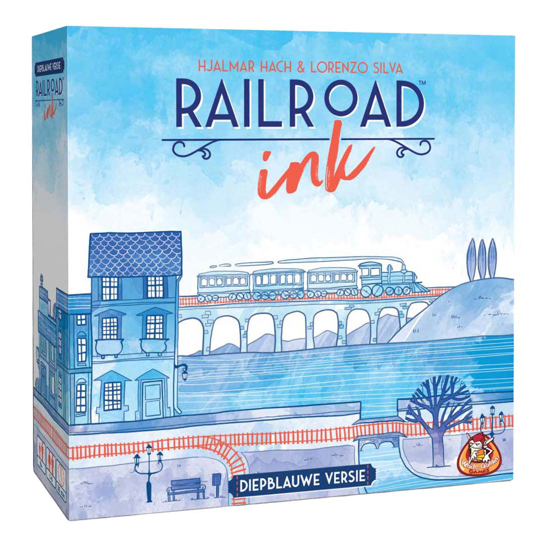 White goblin games railroad ink - diepblauwe versie dobbelspel
