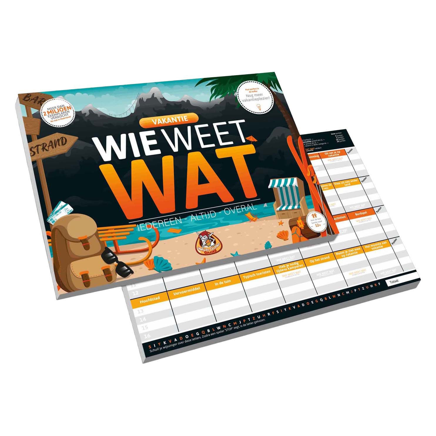 White goblin games - wie weet wat: vakantie - partyspel - 2 tot 10 spelers - speelt snel en de uitleg is nóg sneller - wie weet wat speel je altijd, met iedereen en overal - ideaal cadeau