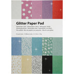 Creativ company glitterpapier blok a4 150gr, 30 vellen