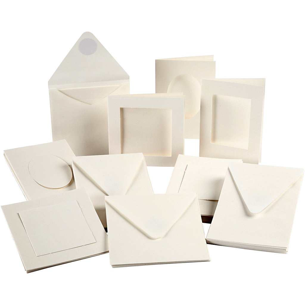 Creativ Company - Creativ Company Https://www.cchobby.nl/passepartout-kaarten-afmeting-kaart-10-5x15-12-5x12-5-cm-inhoud-kan-varieren-off-white-50-set-1-doos