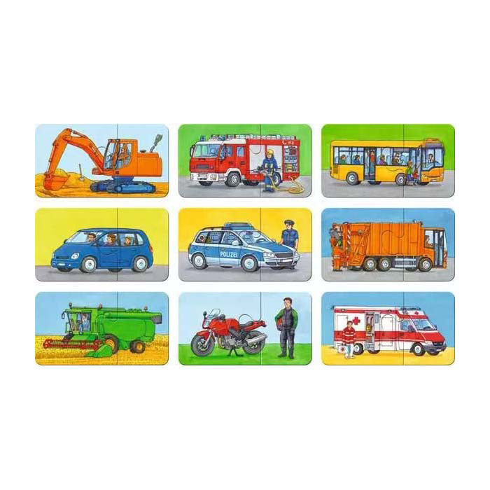 Ravensburger puzzel voertuigen 9x2pcs